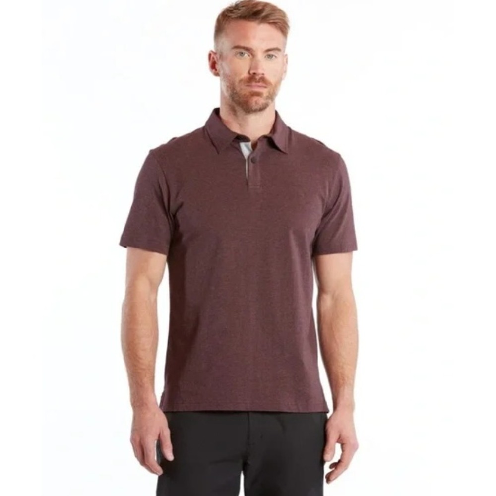 Public Rec Go-To Polo Mens XL‎ Burgundy Heather Short Sleeve Performance Golf